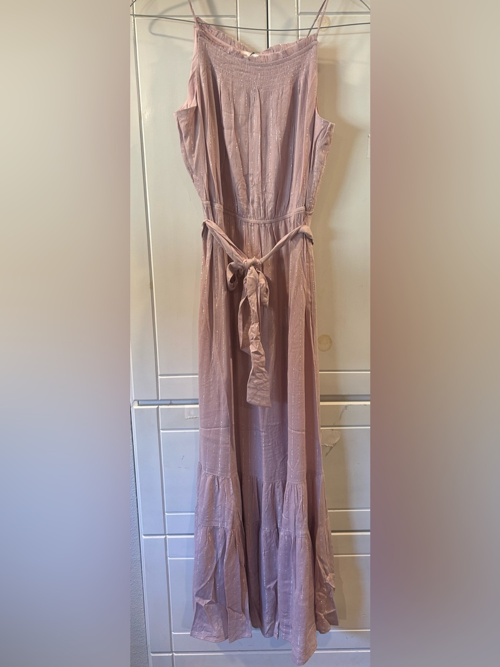 Sugarlips Dusty Rose Pink Tiered Maxi Dress